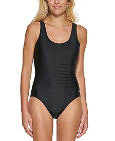 Scoop Back Pleated One-Piece Swimsuit, Created for Macy's