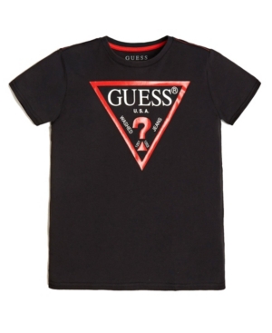 Guess Big Boys Short Sleeve Classic Logo T-shirt In Jet Black