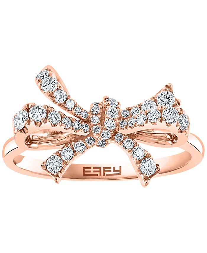 EFFY Collection EFFY® Diamond Bow Ring (3/8 ct. t.w.) in 14k Rose Gold ...