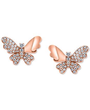 EFFY Collection - Diamond Butterfly Stud Earrings (1/2 ct. t.w.) in 14k Rose Gold