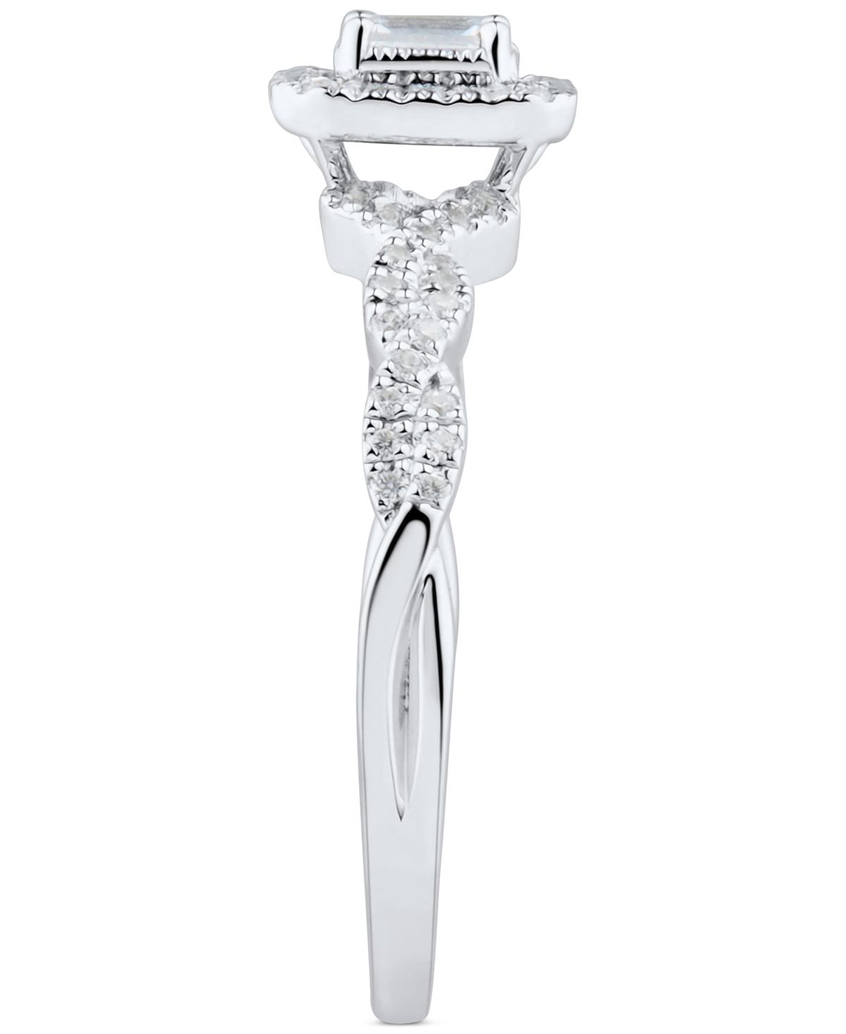 Diamond Octagon-Cut Halo Ring (1/3 ct. t.w.) in 14k- White Gold