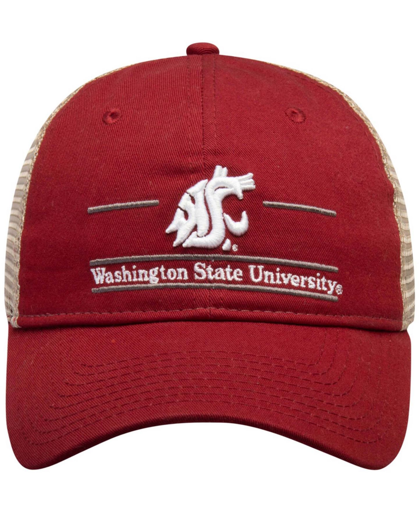 Мужская кепка Game Crimson Washington State Cougars Split Bar Trucker Adjustable Hat — фото 4