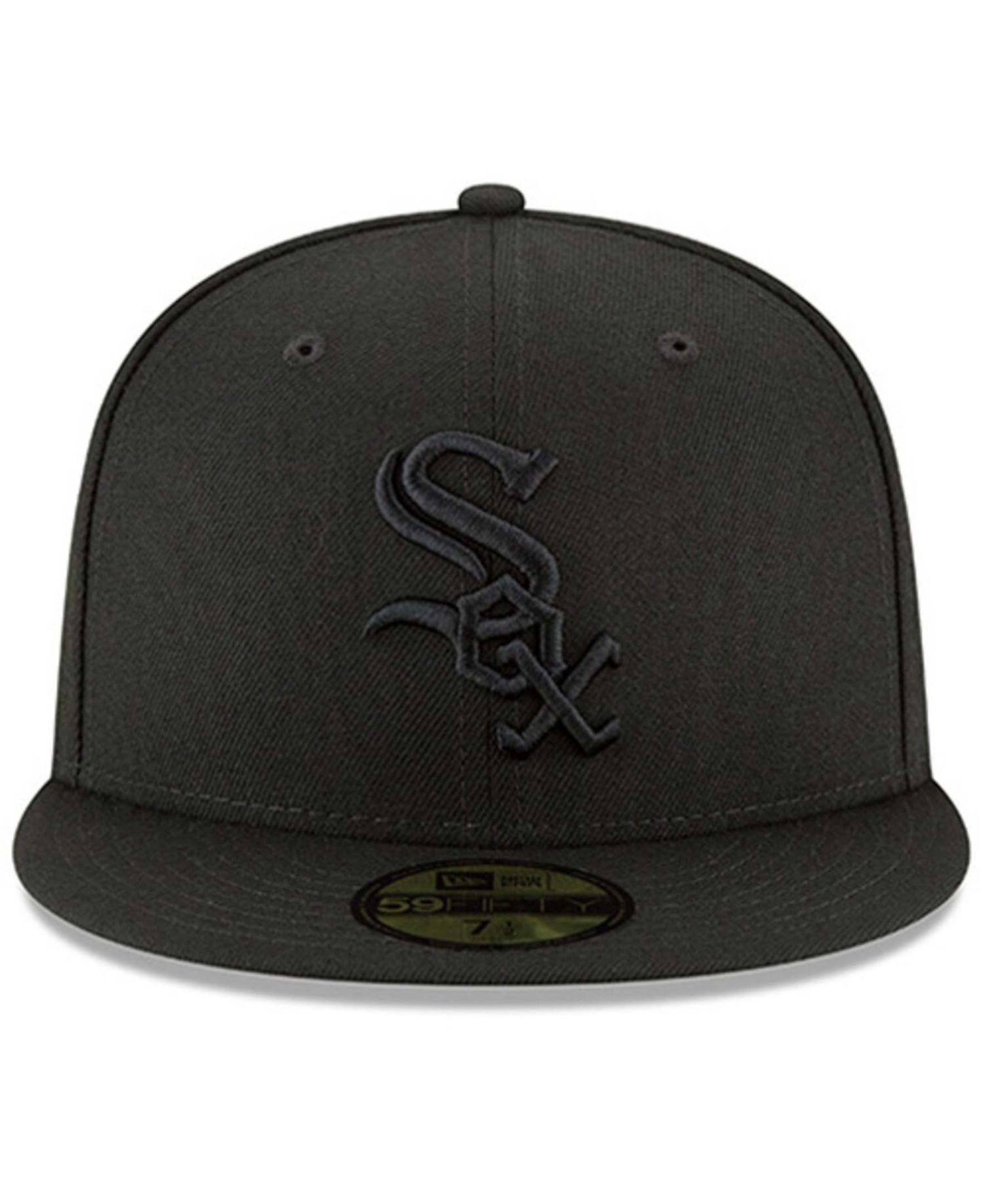 Мужская черная приталенная шляпа с логотипом Chicago White Sox Primary Basic 59 размера "FIFTY" черного цвета