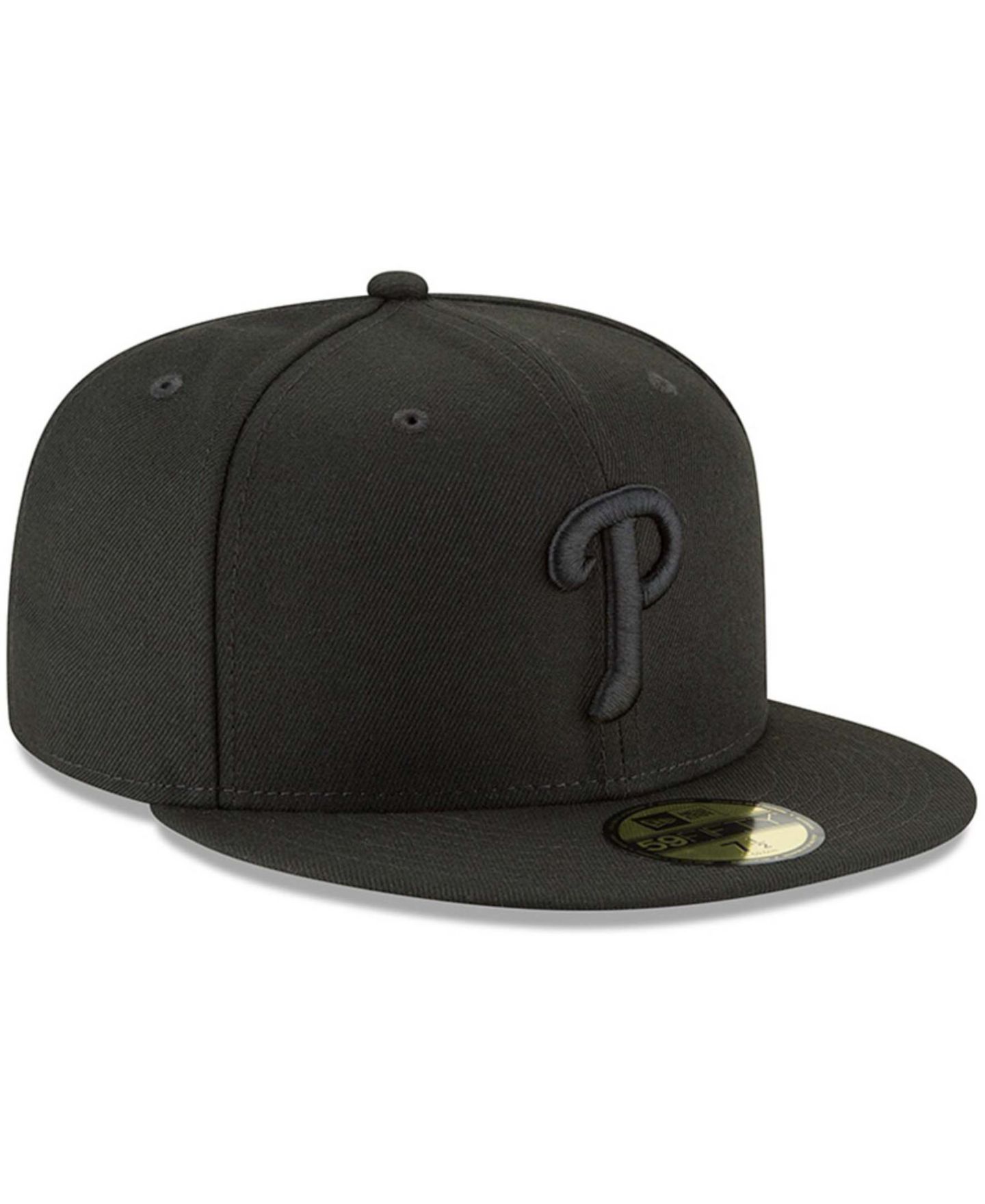 Мужская кепка New Era Black Philadelphia Phillies Primary Logo Basic 59FIFTY Fitted Hat — фото 3