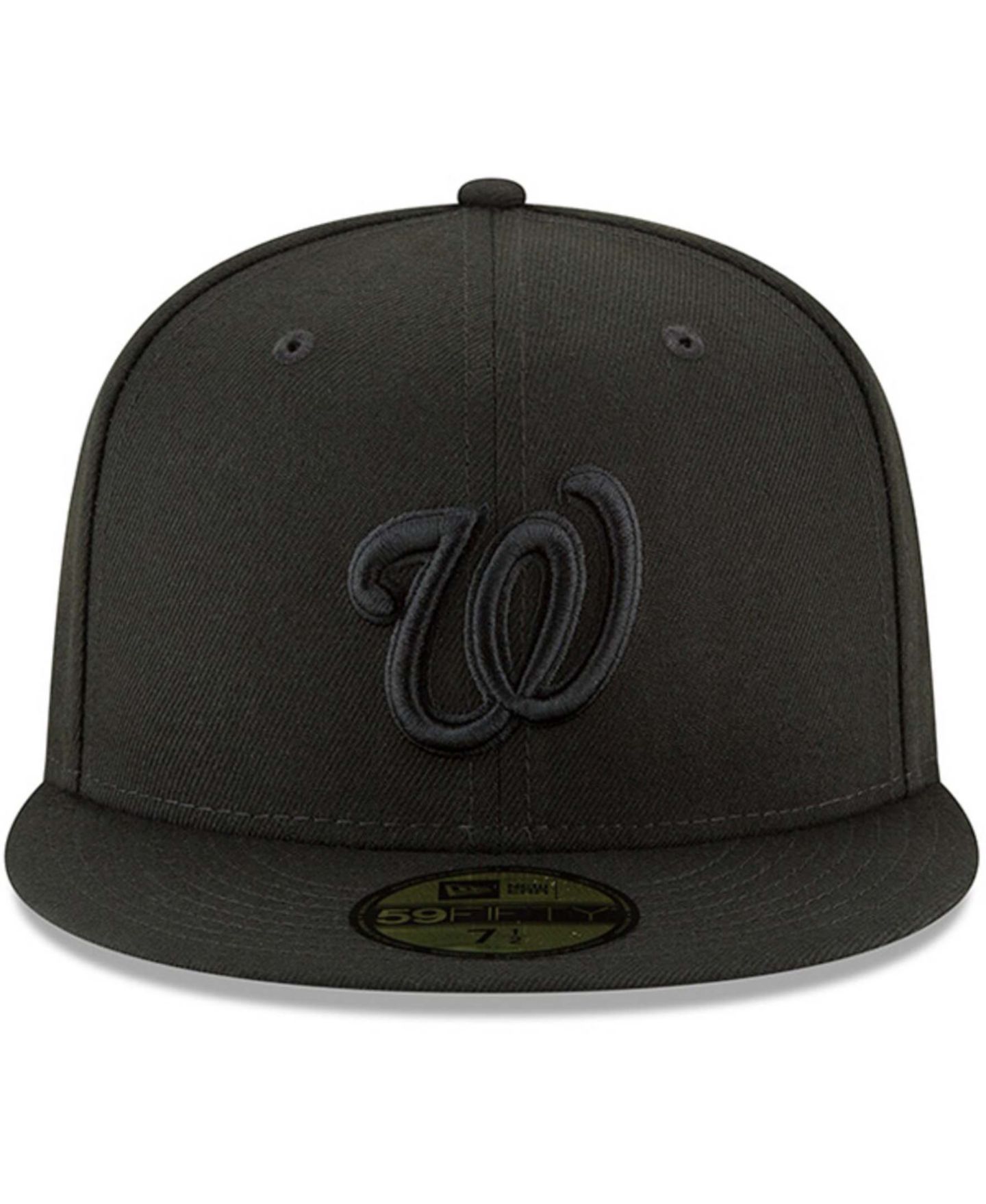 Мужская кепка New Era Black Washington Nationals Primary Logo Basic 59FIFTY Fitted Hat — фото 4