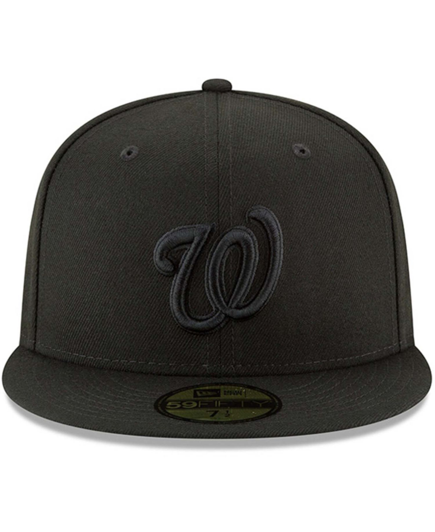 Men's Black Washington Nationals Primary Logo Basic 59FIFTY Fitted Hat