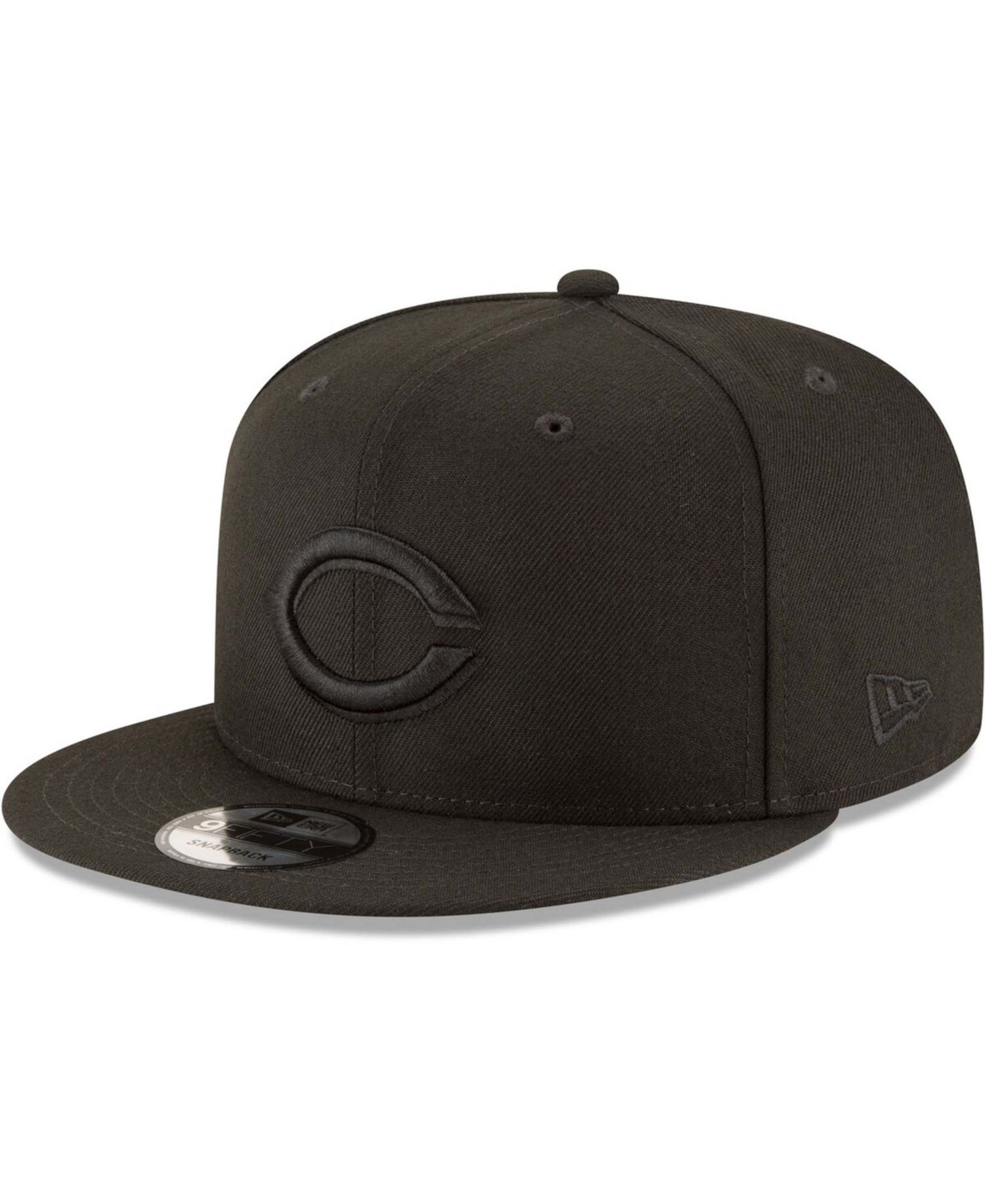 Men's Black Cincinnati Reds Black on Black 9FIFTY Team Snapback Adjustable Hat