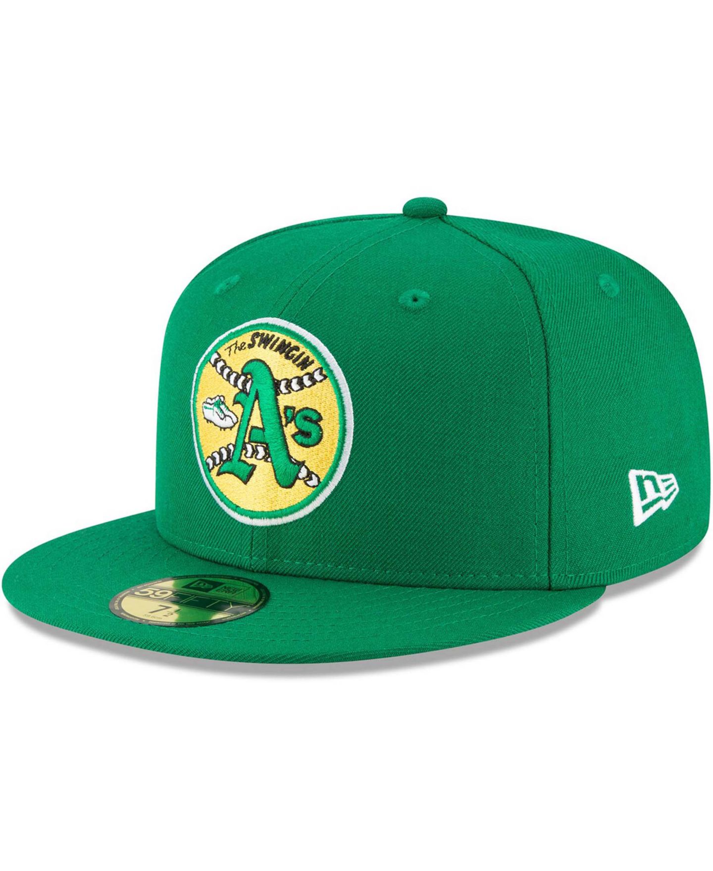 Мужская кепка New Era Green Oakland Athletics Cooperstown Collection Wool 59FIFTY Fitted Hat — фото 1