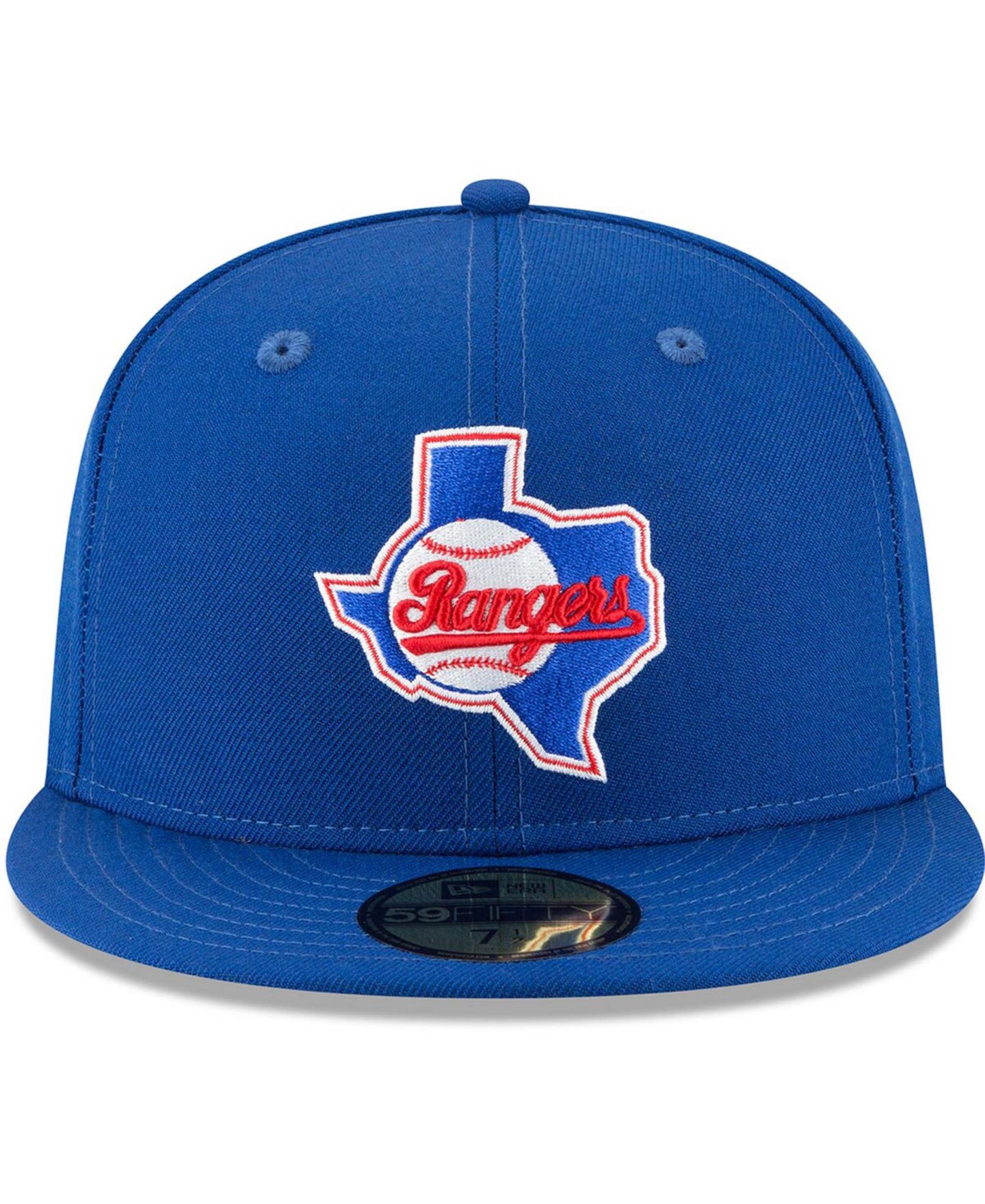 Мужская кепка New Era Blue Texas Rangers Cooperstown Collection Wool 59FIFTY Fitted Hat — фото 4