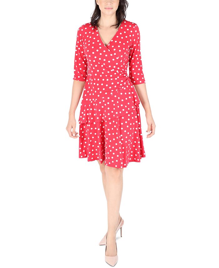 Polka dot peplum dress sales