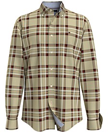 Men's TH Flex Brushed Twill Tartan Classic Fit Long Sleeve Shirt 