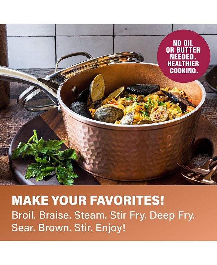 Gotham Steel Hammered Copper NonStick 5Pc. Set Macy's