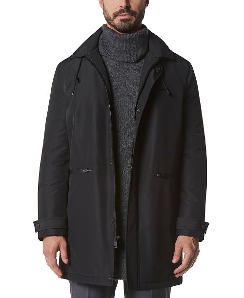 alfani Marc New York Men's Merrimack City Rain Topper with Removable Hood Men's Fashion & Accessories