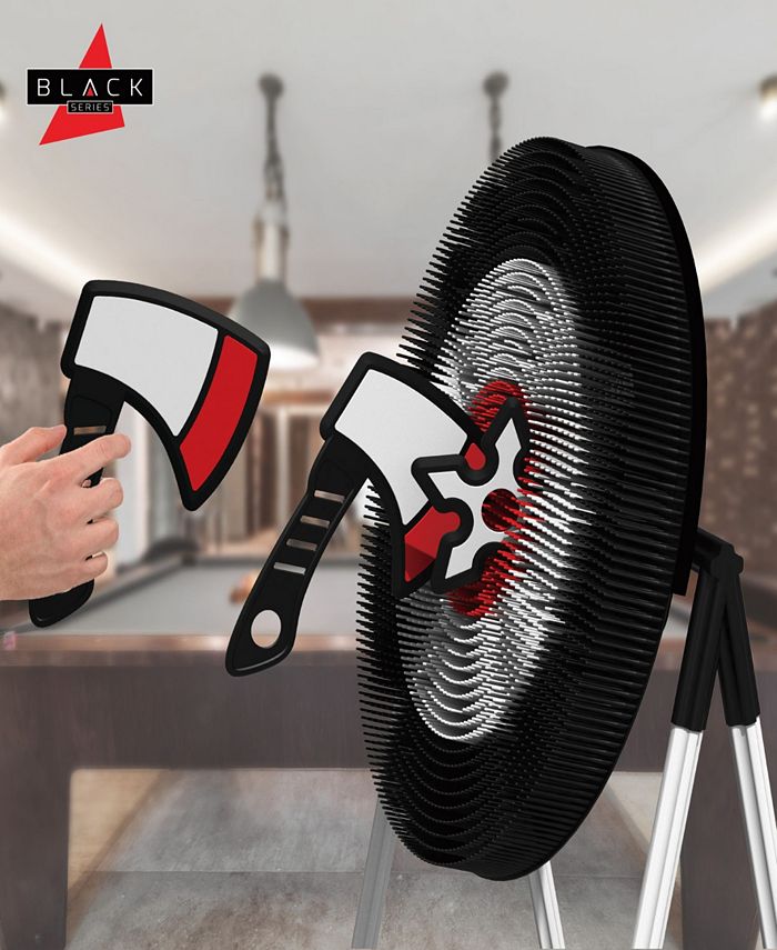 Black Series Axe Throwing Target Set3 Plastic Axes, Indoor/Outdoor