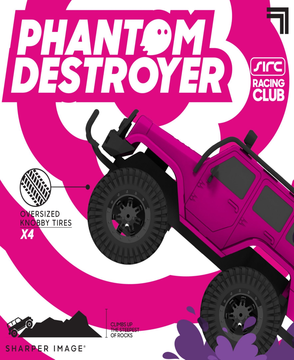 Shop Sharper Image Remote Control All-terrain Phantom Destroyer Toy Car, Set Of 2 In Pink
