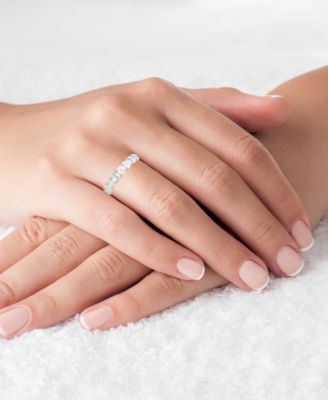 Cubic Zirconia Eternity Band in 14k Gold-Plated Sterling Silver