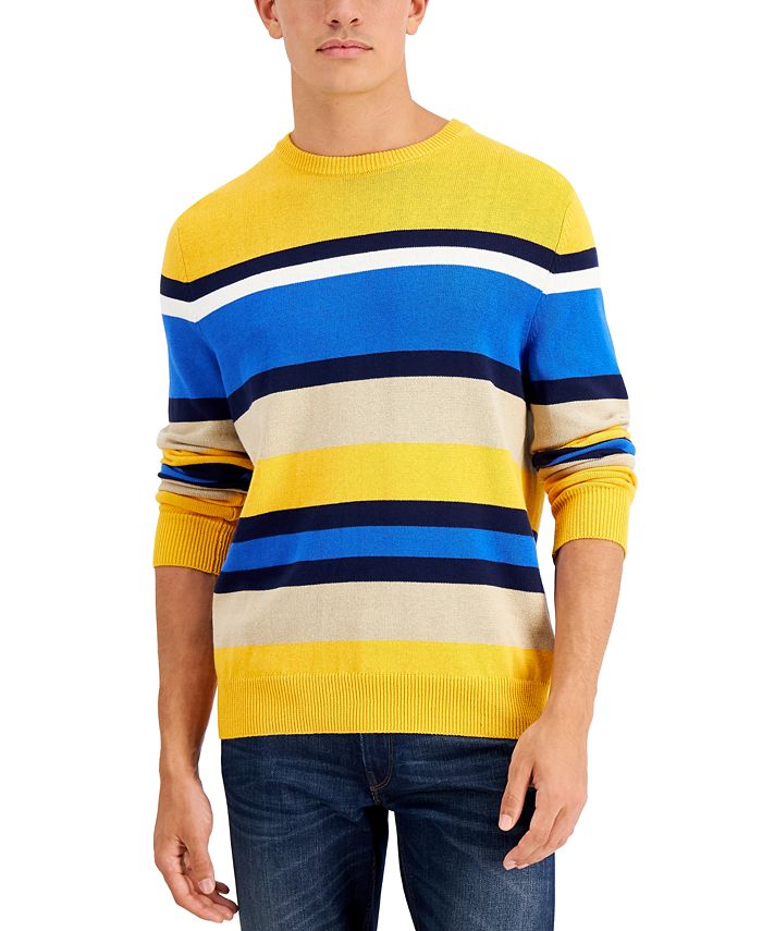 Club Room RegularFit Colorblocked Stripe Sweater, Created for Macy's
