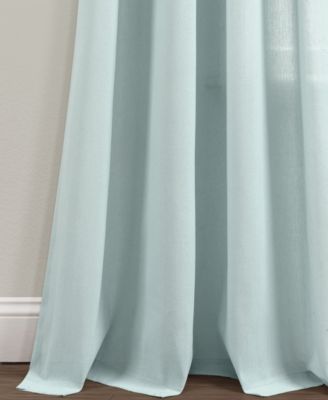 Lush Decor Faux Linen Grommet Window Curtain Panel Pair 52"W x 84"L Blue - Linen Curtains For Bedroom - Blue Curtains For Living Room