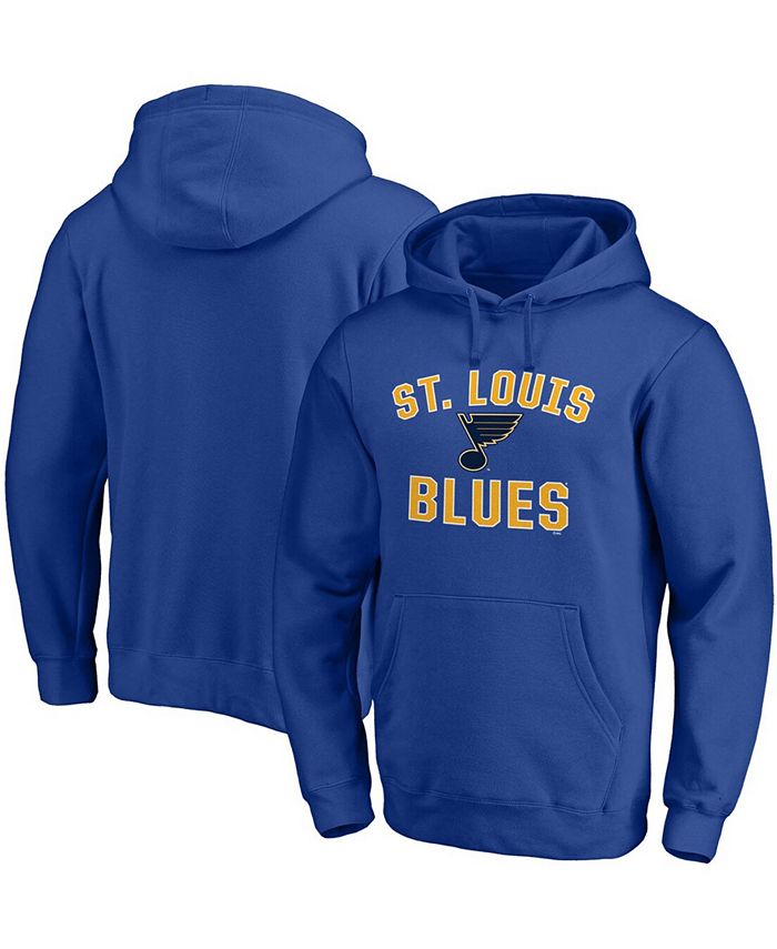 St. Louis Blues Hoodie Pullover Fanatics Men Small Gray Blue