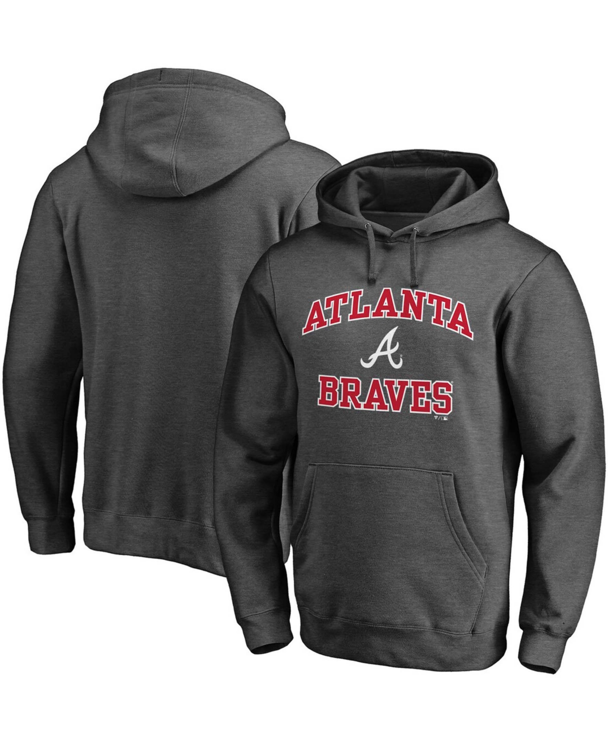 Shop Fanatics Men's Charcoal Atlanta Braves Heart Soul Pullover Hoodie