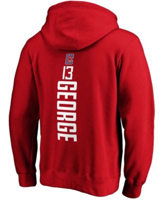 Fanatics Men's Paul George Red LA Clippers Team Playmaker Name and Number Pullover Hoodie
