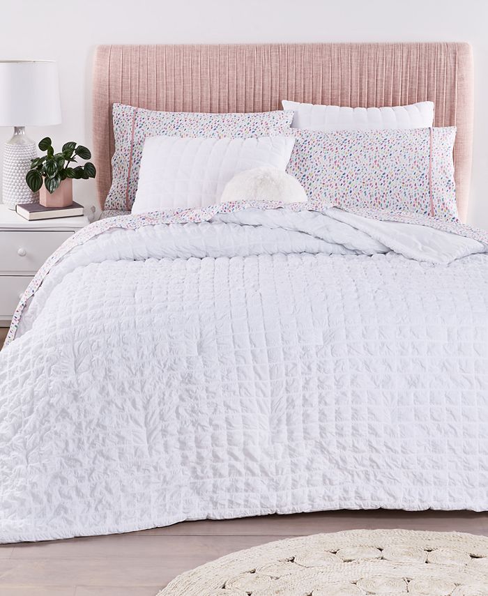 MAUDE Queen Comforter Set (White Bedding)