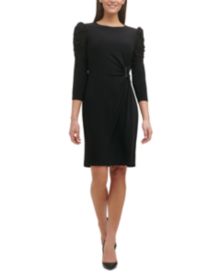 Petite Puff-Sleeve Sheath Dress