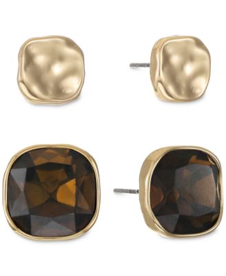 Photo 1 of Style & Co 2-Pc. Set Colored Stone Square Stud Earrings, Created for Macy's