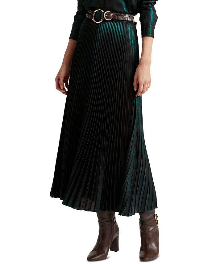 Lauren Ralph Lauren Metallic Satin A-Line Skirt & Reviews - Skirts ...