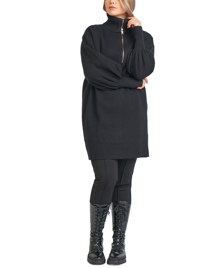 Black Tape Trendy Plus Size Turtleneck Sweater Dress - Macy's