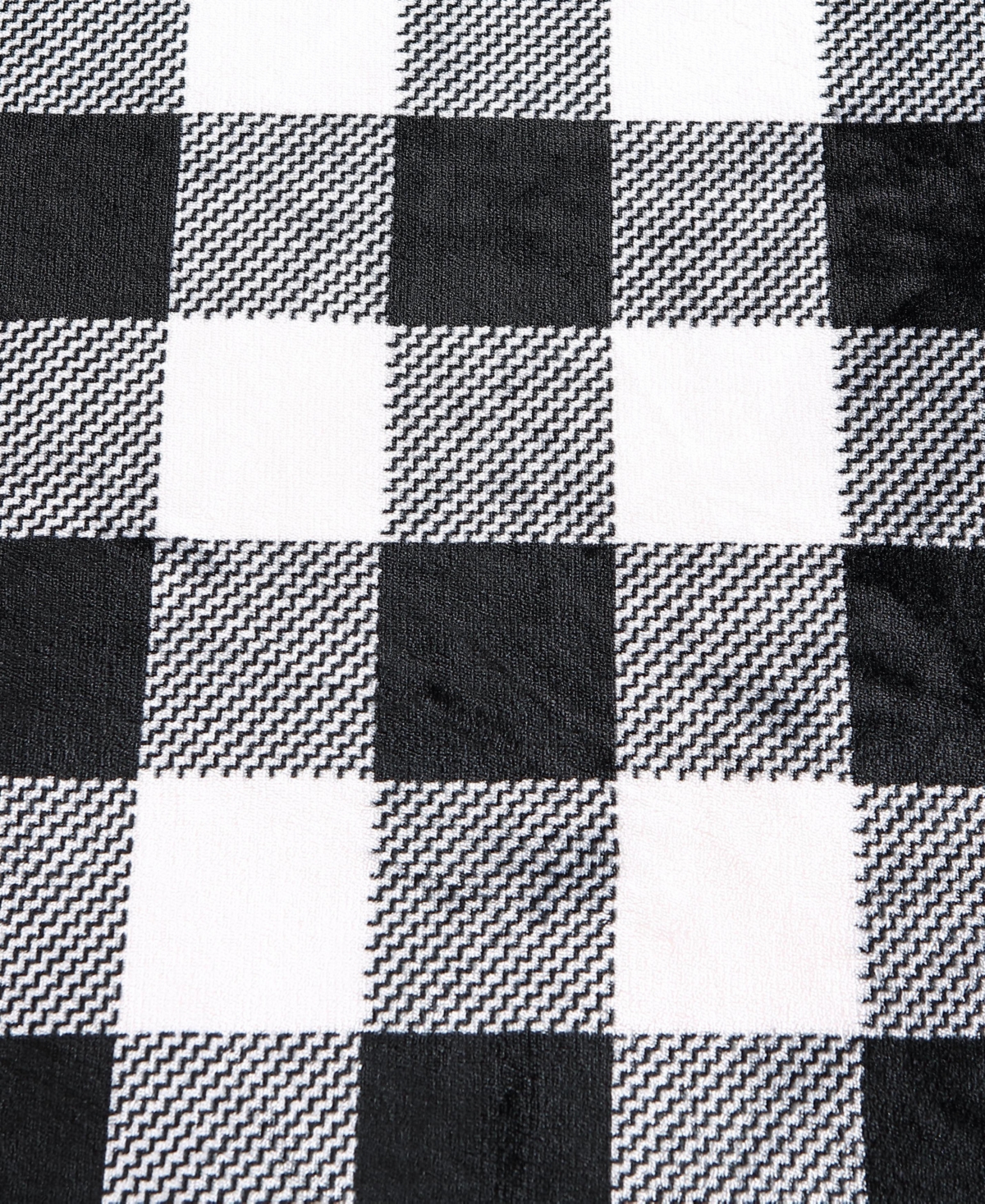 Closeout! Eddie Bauer Cabin Plaid Charcoal Ultra Soft Plush Fleece Reversible Blanket,
