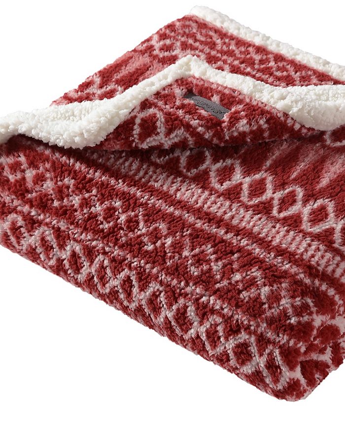 Eddie Bauer Alpine Fair Isle Sherpa Reversible Throw & Reviews