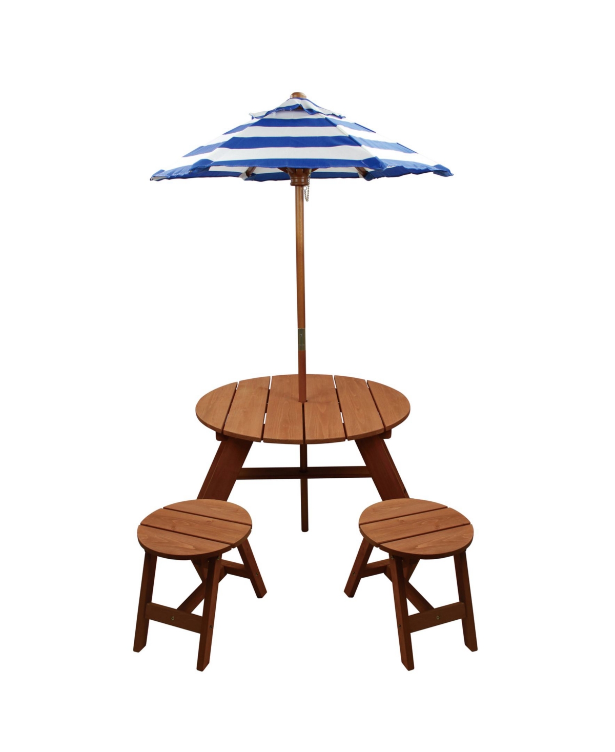 Homeware Kids' Round Table With Umbrella And Chairs, Set Of 4 In Brown