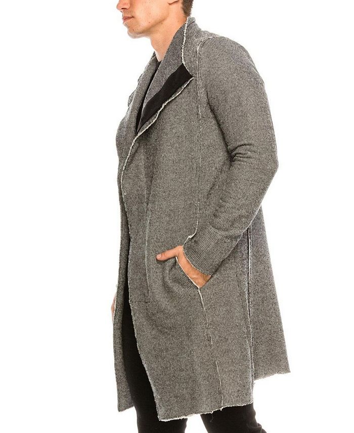 RON TOMSON Men s Modern Asymmetrical Raw Edge Rebel Cardigan