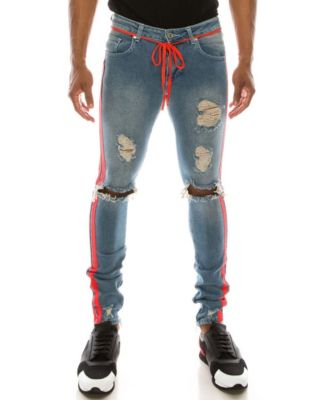 ron tomson neon embroidered skinny jeans