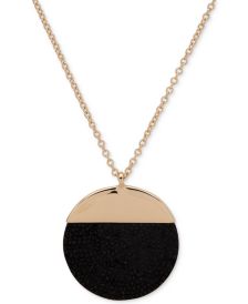 Two-Tone Pavé Disc 36" Pendant Necklace