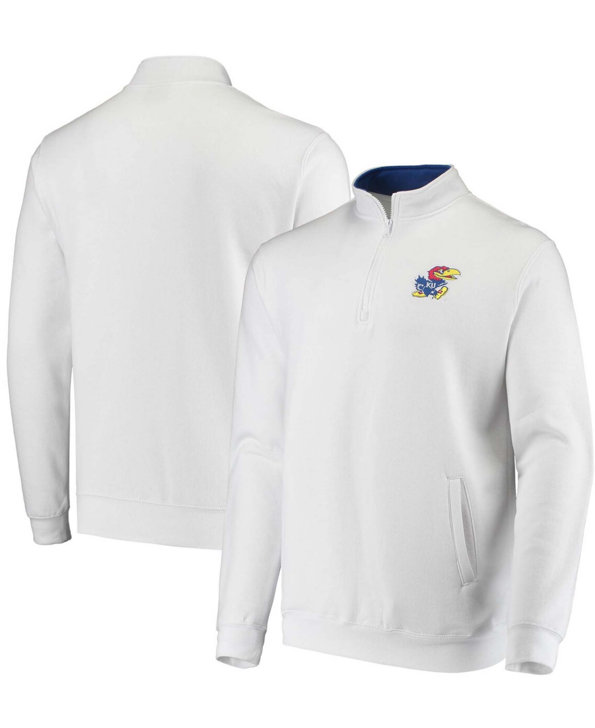 Men's White Kansas Jayhawks Tortugas Logo Quarter-Zip Jacket