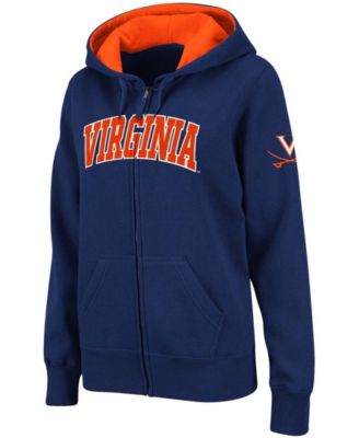 Women's Navy Virginia Cavaliers Arched Name Full-Zip Hoodie