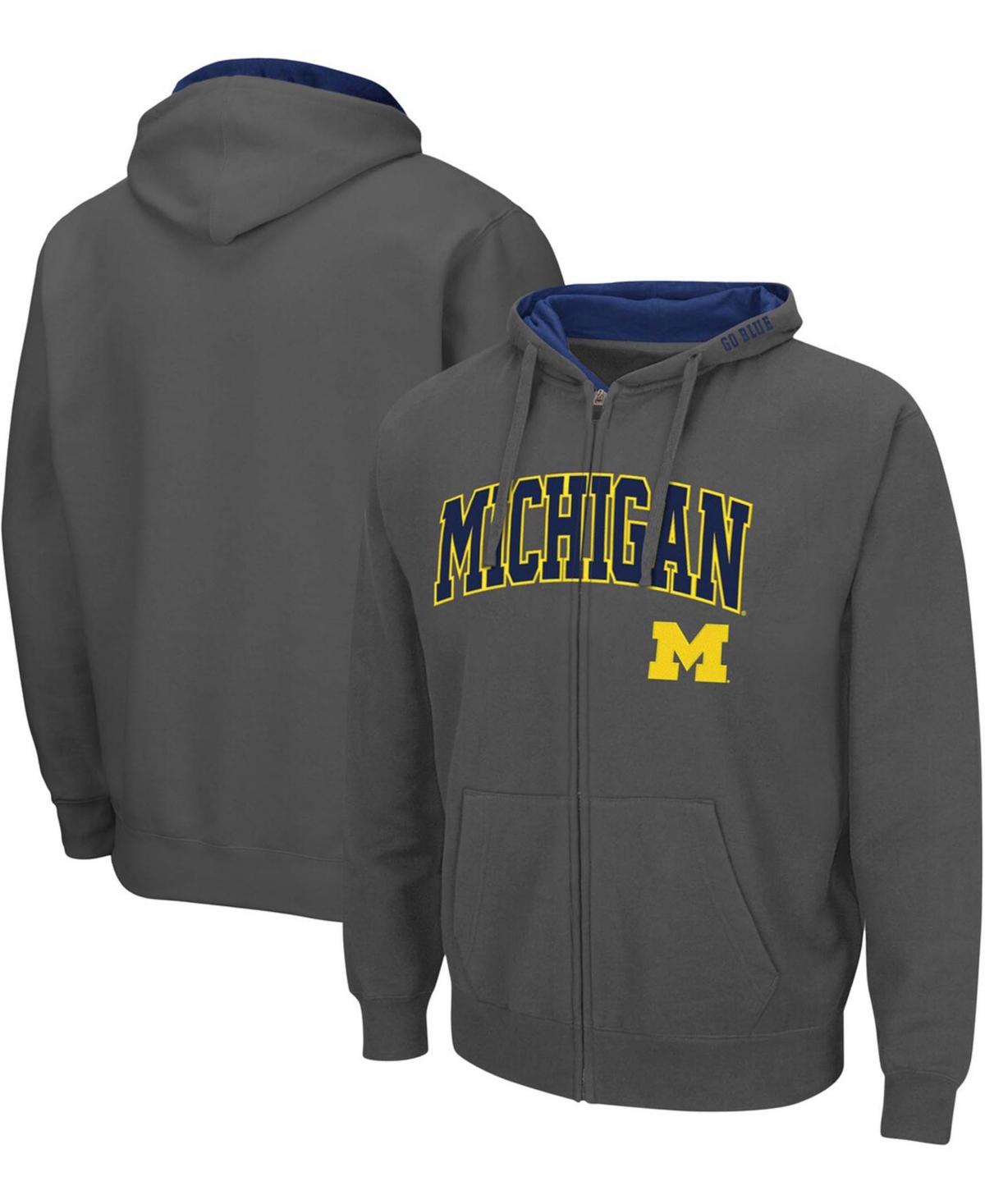 Shop Colosseum Men's Charcoal Michigan Wolverines Arch Logo 3.0 Full-zip Hoodie