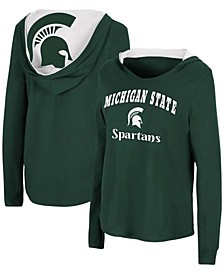 Women's Green Michigan State Spartans Catalina Hoodie Long Sleeve T-shirt
