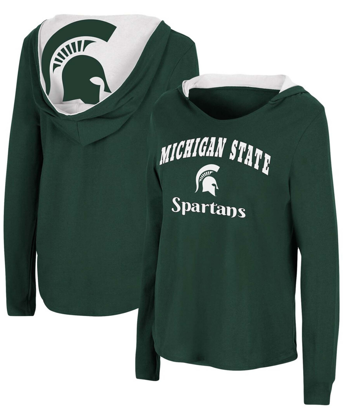 Women's Green Michigan State Spartans Catalina Hoodie Long Sleeve T-shirt - Green