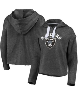 Fanatics Women's Heather Charcoal Las Vegas Raiders Historic Logo Sport  Resort Vintage-Inspired Arc Cropped Raw Edge Pullover Hoodie - Macy's