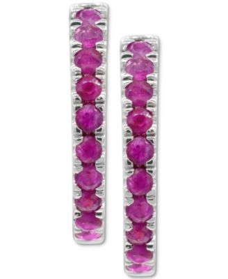 Lab-Grown Sapphire (1/2 ct. t.w.) & White Sapphire (1/4 ct. t.w.) Reversible Hoop Earrings