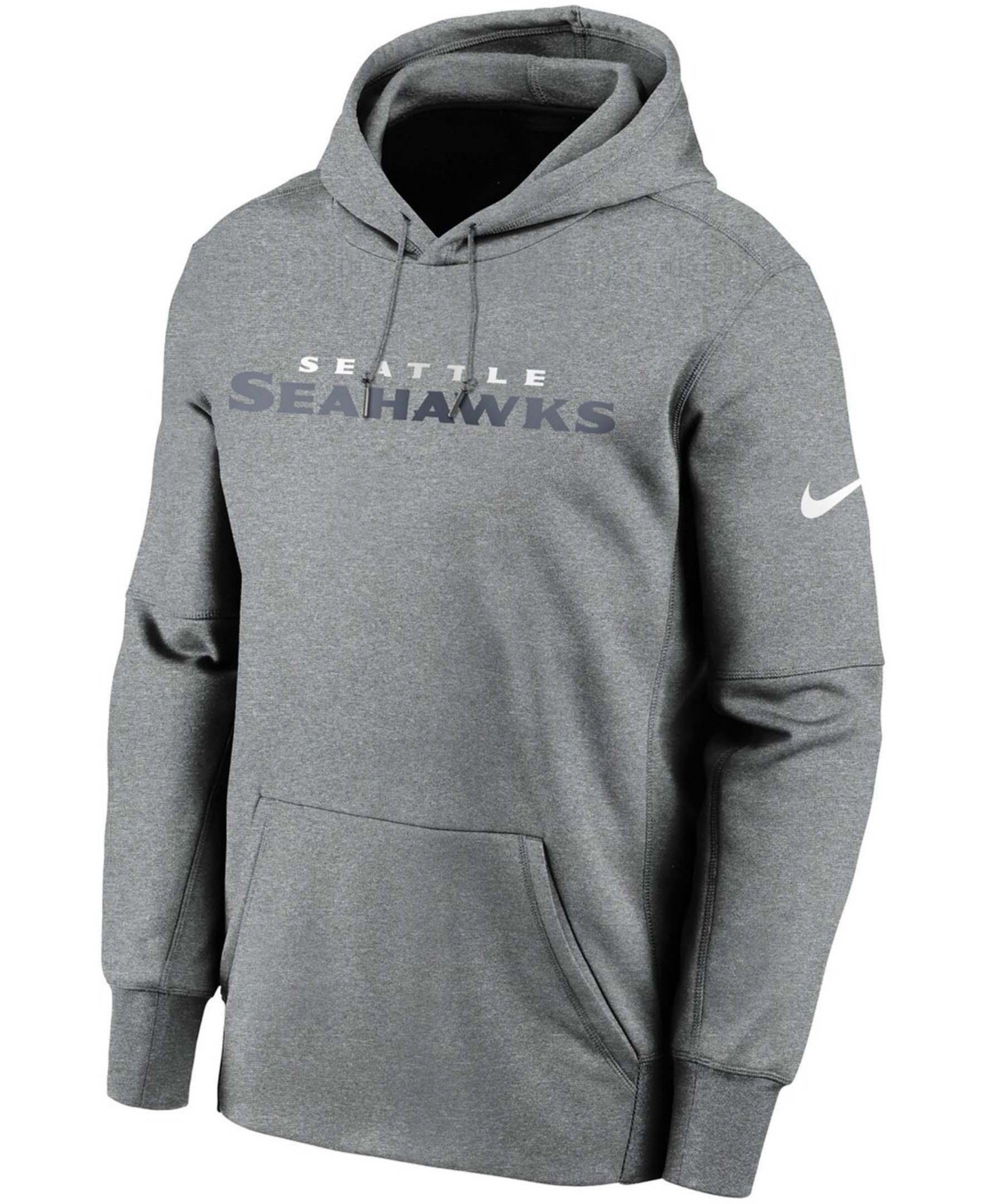 Shop Nike Men's Heather Charcoal Seattle Seahawks Wordmark Therma Performance Pullover Hoodie