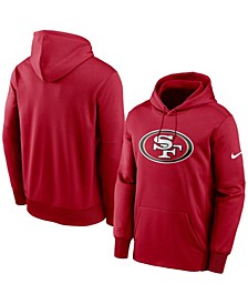 Men's Scarlet San Francisco 49Ers Fan Gear Primary Logo Therma Performance Pullover Hoodie