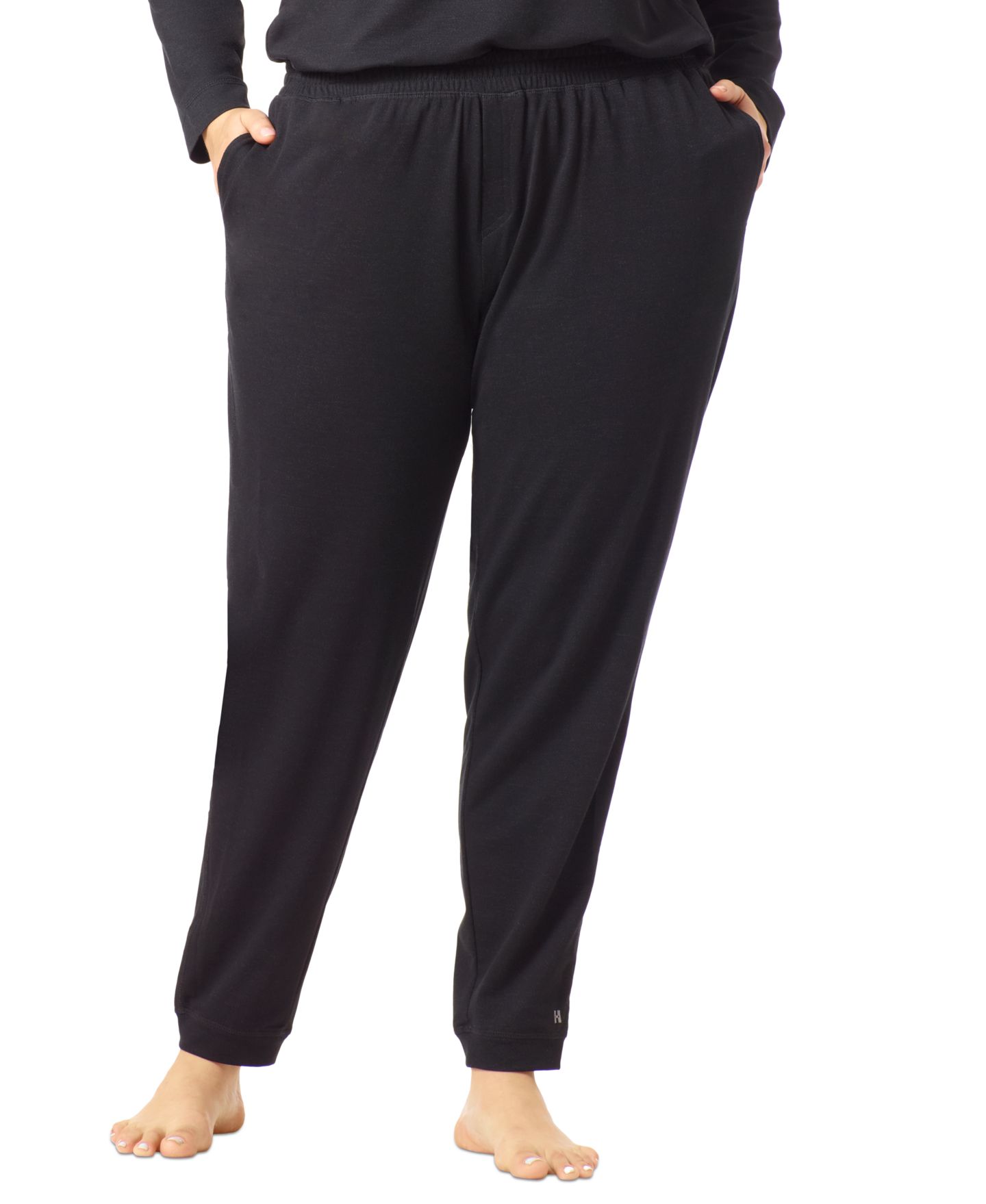 Женские брюки Hue Plus Size French Terry Cuffed Lounge Pant, цвет: Чёрный — фото 4