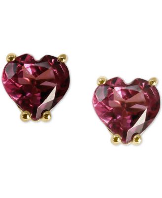 Macy's - Rhodolite Heart Stud Earrings (7/8 ct. t.w.) in 14k Gold