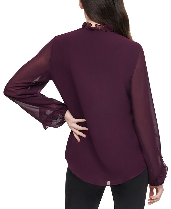 calvin klein ruffle blouse