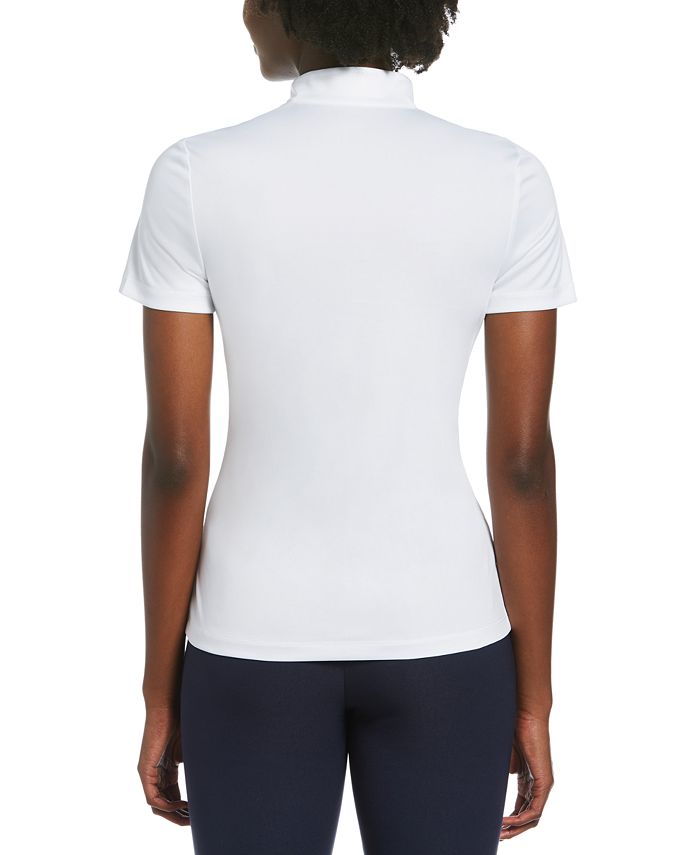 PGA TOUR Women's Shadow Floral Print Short Sleeve Golf Polo Shirt Macy's