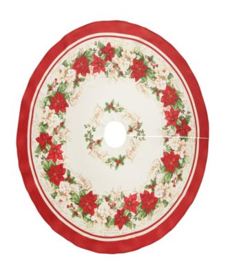 Poinsettias Christmas Tree Round Skirt